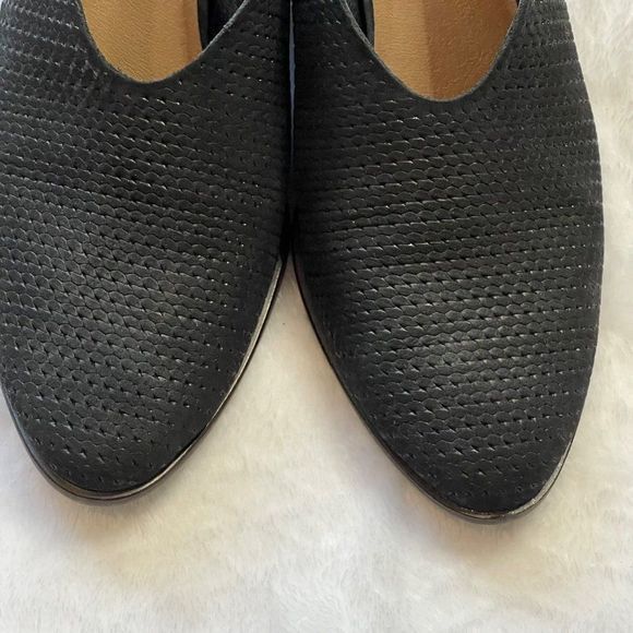 Lucky Brand Women's Black Leather Slingback Block Heel Lideton Shootie Bootie 8 - Picture 3 of 10